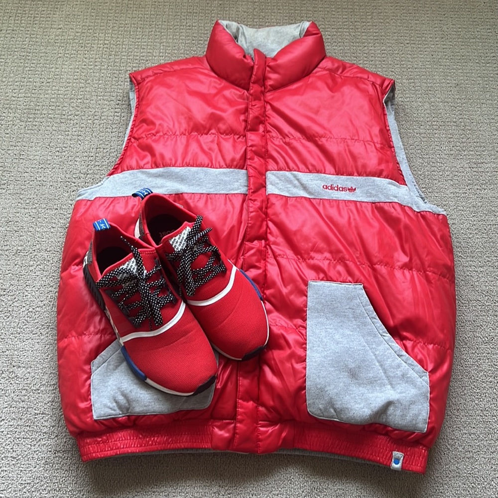 High fashion 100% Authentic Adidas Reversible Puffy Vest Jacket